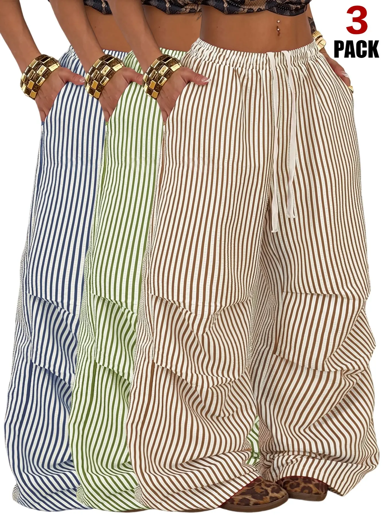 Coffee brown + Green/White + Blue/White