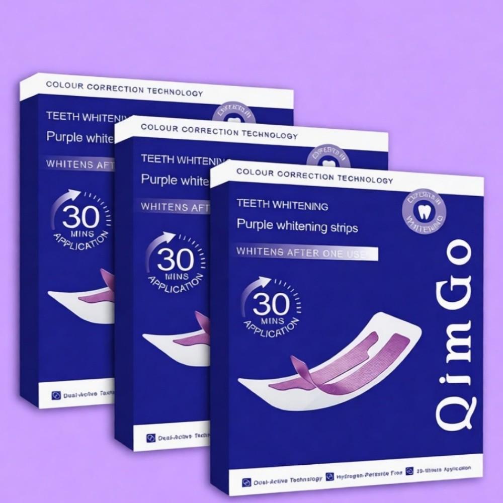 14Pair Pap Whitening Teeth Strips, Deep Cleaning & Fresh Breath, Travel Home Use, Non-Toxic Tooth Strips, Large Box Purple Whitening STRIPS TEETH WHITE PAP STRIPS