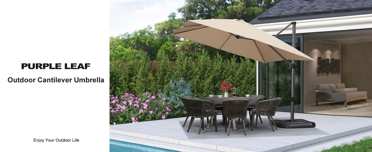 PURPLE LEAF 10x10 ft Affordable Square Outdoor Patio Umbrella for Pool, Garden, Porch Adjustable Shade PURPLE LEAF 10x10 ft Affordable Square Outdoor Patio Umbrella for Pool, Garden, Porch Adjustable Shade