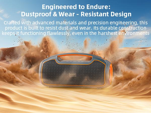 Portable Bluetooth Speakers 200W Peak Sound Deep Bass IP65 Waterproof Outdoor w 2 Subwoofer Tweeter DSP Bass Boost Fast Charging TWS TF USB AUX 24H Playtime Audio