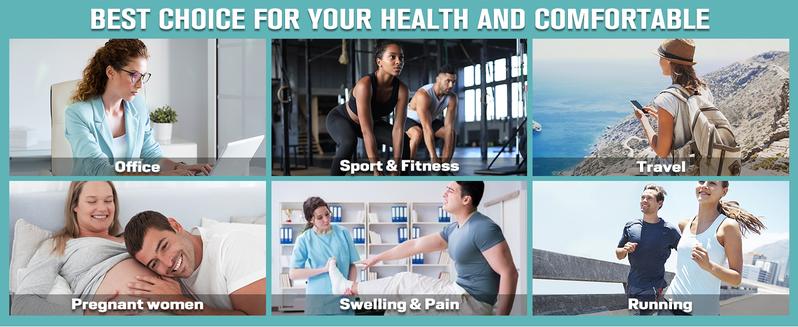 Compression Socks for Women & Men, Support Knee High Socks for Running,Nurses,Travel 6 pairs