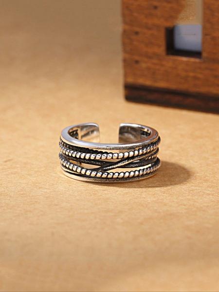 Vintage Court Style Thumb Ring for Women, Adjustable Bohemian Elegant Jewelry, Boho Style Rings, Multi-Layer Braided Open Finger Ring, Dainty Stacking Rings, All Seasons Gift Choice