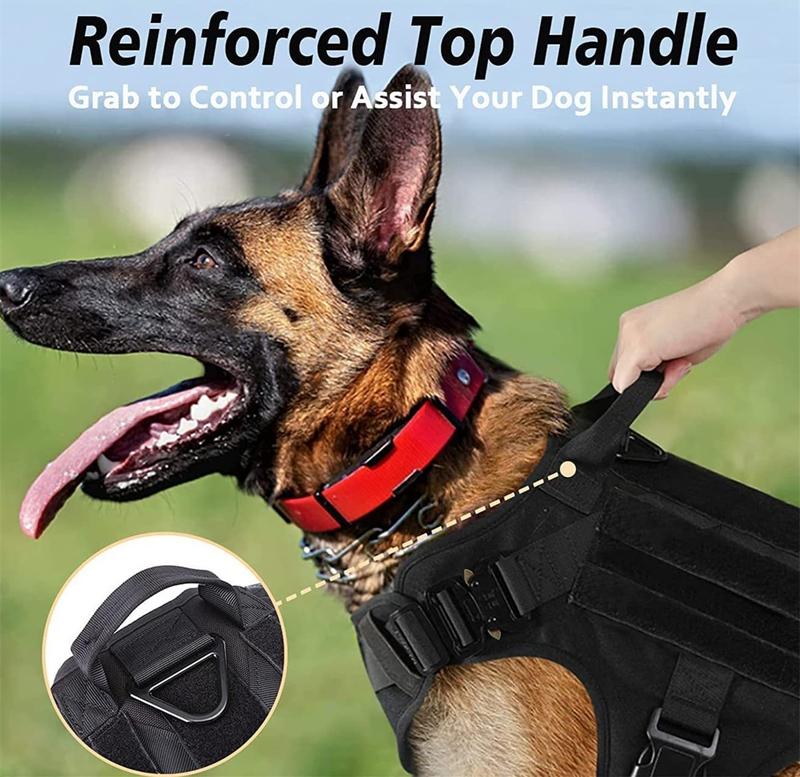 Tactical Dog Harness, Adjustable No-Pull Handle Service Vest Heavy Duty Pet Large Breed,  Dog Vest for Training Hunting Walking, Adjustable Safety Harness