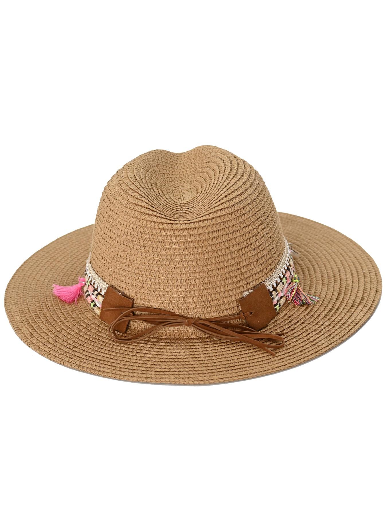 Straw Western Cowgirl Hat with Reflective Patches, Adjustable TOVOSO Western Cowgirl, Straw Cowboy Hat for Women with  main image 4