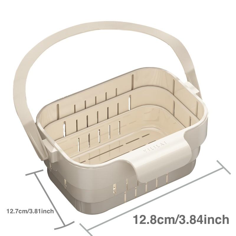 Foldable Adjustable Draining Basket, Keep Kitchen Counter Dry, Vegetable Washing Filter, Plastic Food Filter Accessory