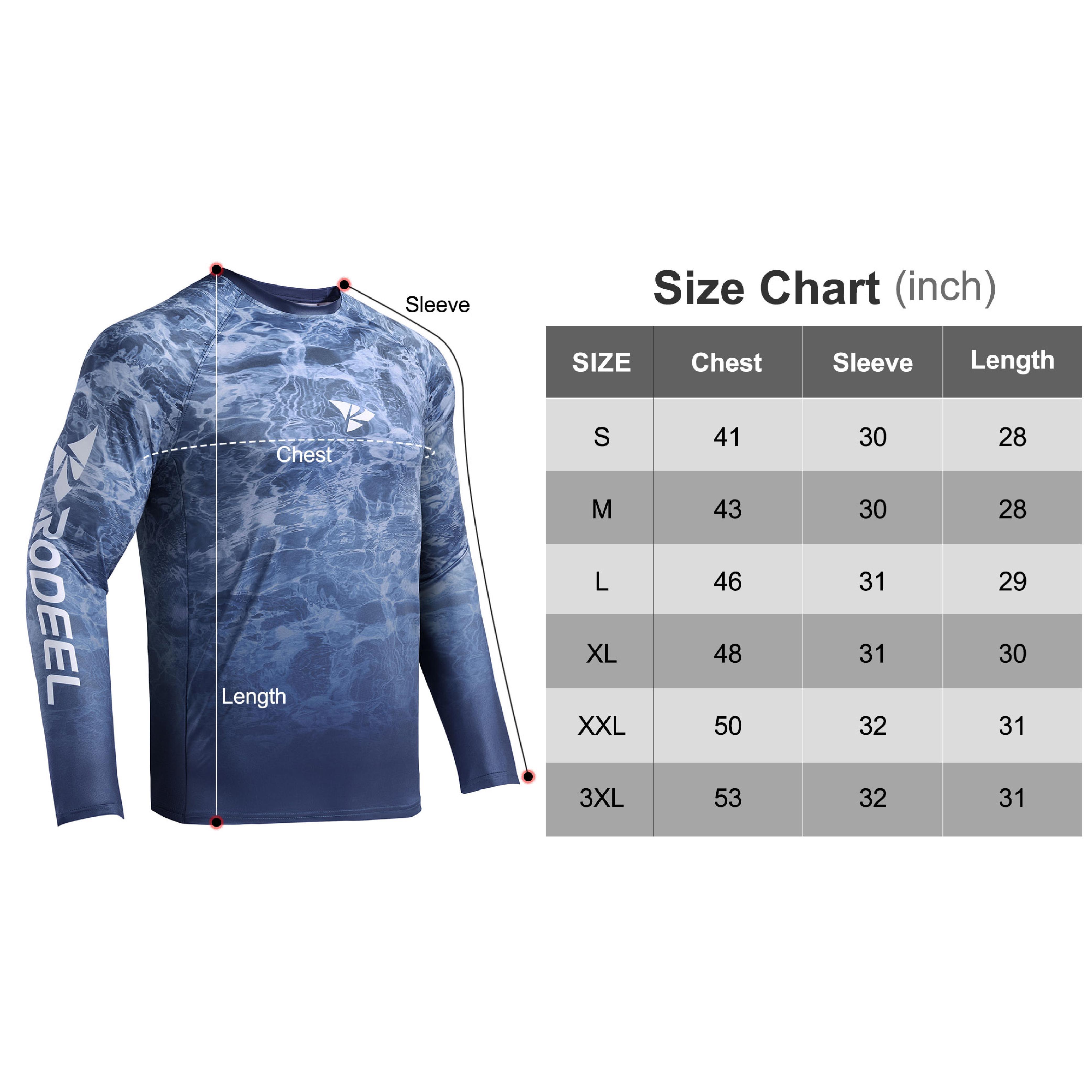 【RODEEL】905 Long Sleeve Shirts Men UPF 50+ Sun UV Protection Lightweight Quick Dry Moisture Wicking Breathable Cooling Athletic Activewear for Outdoor Sports Gym Workout Hiking Camping Running Biking Boating Construction Landscaping, Holiday Gift