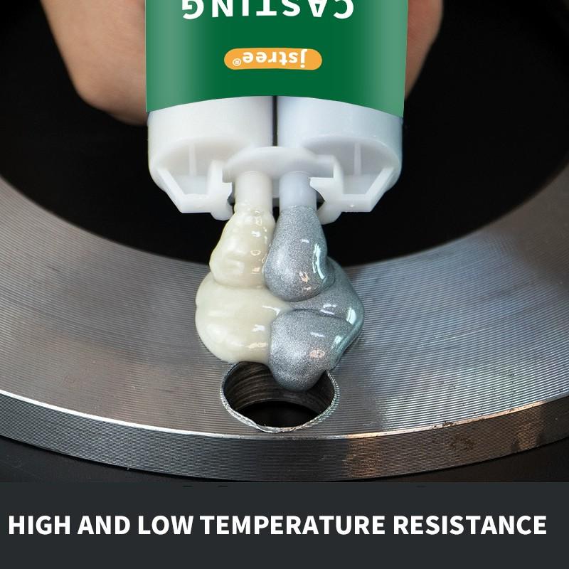 Jstree High-Temperature Metal Repair Adhesive, Cast Iron Aluminum Stainless Steel Strong Welding Glue, Waterproof Oilproof Leak Sealant 80g