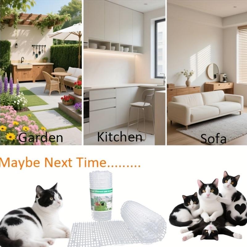 4m Anti-Cat Net & Deterrent Mat Roll, Outdoor Plastic Fence for Balcony, Roof, Garden & Flower Beds, Pet Barrier to Keep Cats Away