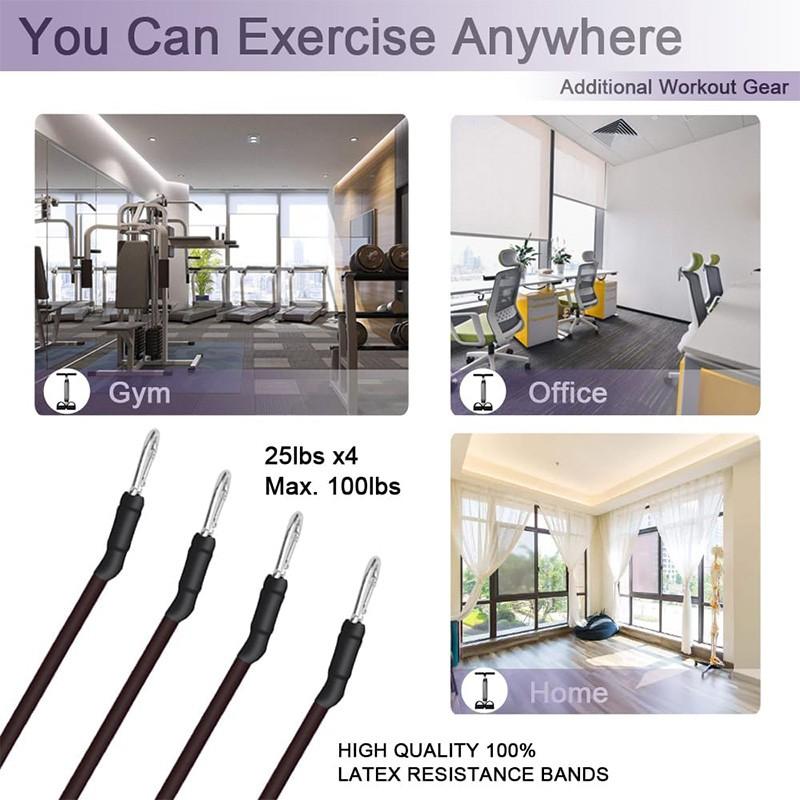 Multi-Functional Foot Resistance Band Set, Full Body Exercise, Sit-Up Aid, Leg and Abdominal Training, Stackable Home Gym Equipment