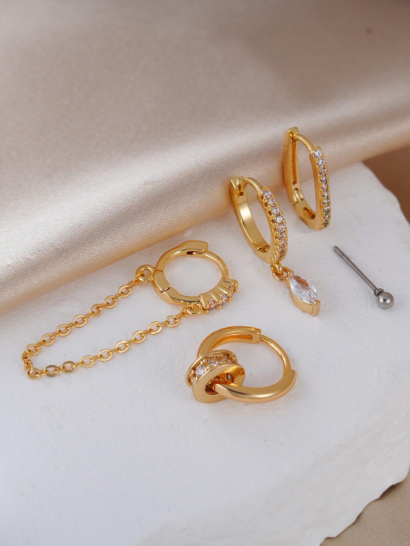 Women's Zirconia Ring Earrings Set, Elegant Design for Daily Wear & Special Occasions, Perfect Gift Idea for Her