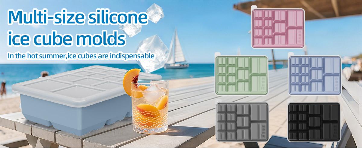 13-Compartment Ice Cube Tray with Lid, Silicone Mold, Reusable Freezer Box, Easy Release, DIY Whiskey Drink Ice Cubes