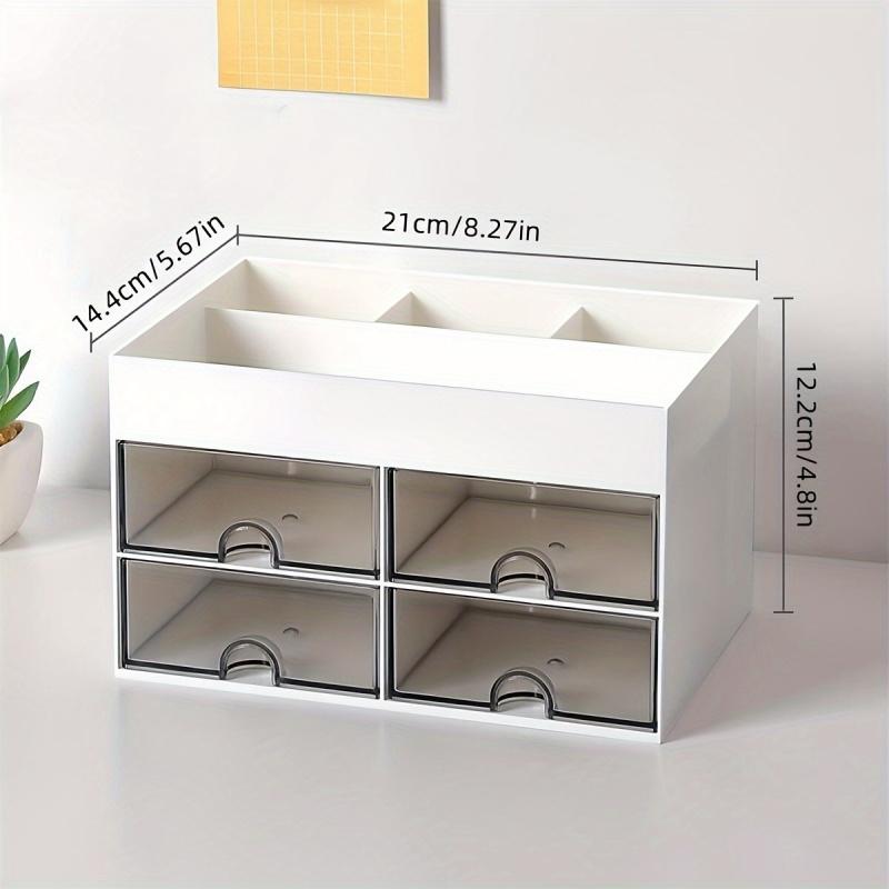 1 Piece Multi-layer Desktop Drawer Storage Box, Classified Storage for Cosmetics, Jewelry, Stationery and Makeup Tools, Space-saving Design Suitable for Vanity, Bathroom and Office, Multi-functional Home Organizer