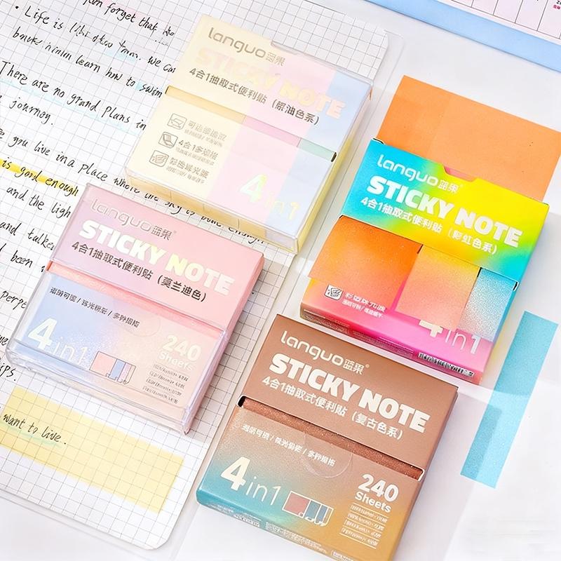 Transparent Pull-Out Sticky Notes, High Aesthetic Design, Ideal for Student Error Correction, Office Marking Stickers, Sticker Sheets, Daily Reminder Labels