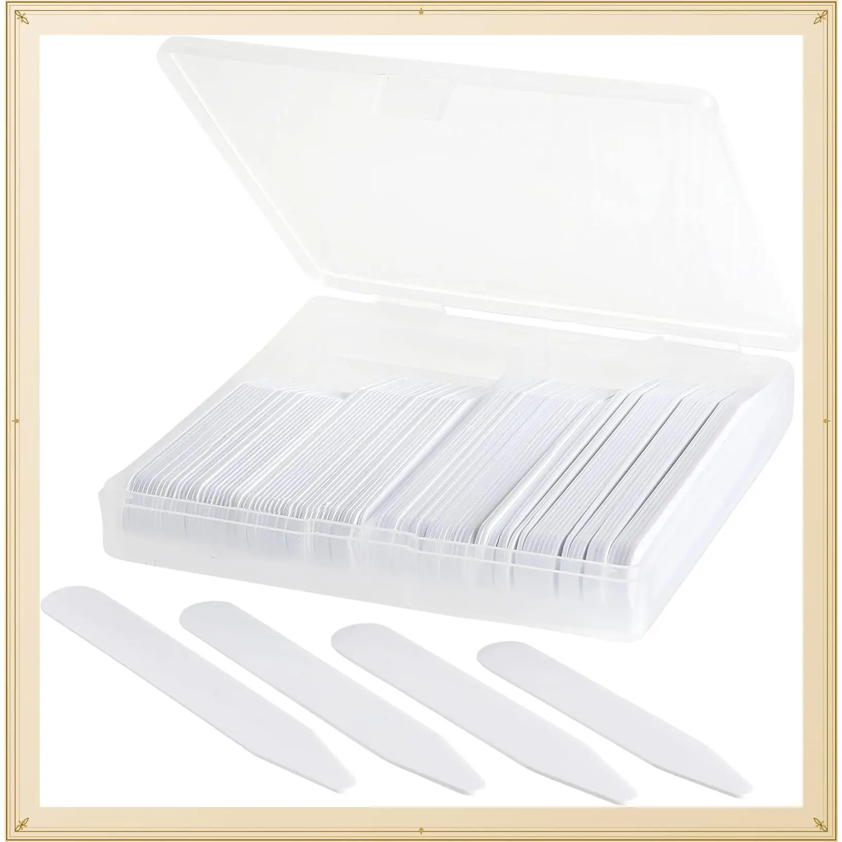 100 Plastic Collar Stays For Men Dress Shirt 2" 2.2" 2.5" 2.7 or 3" inchesGift