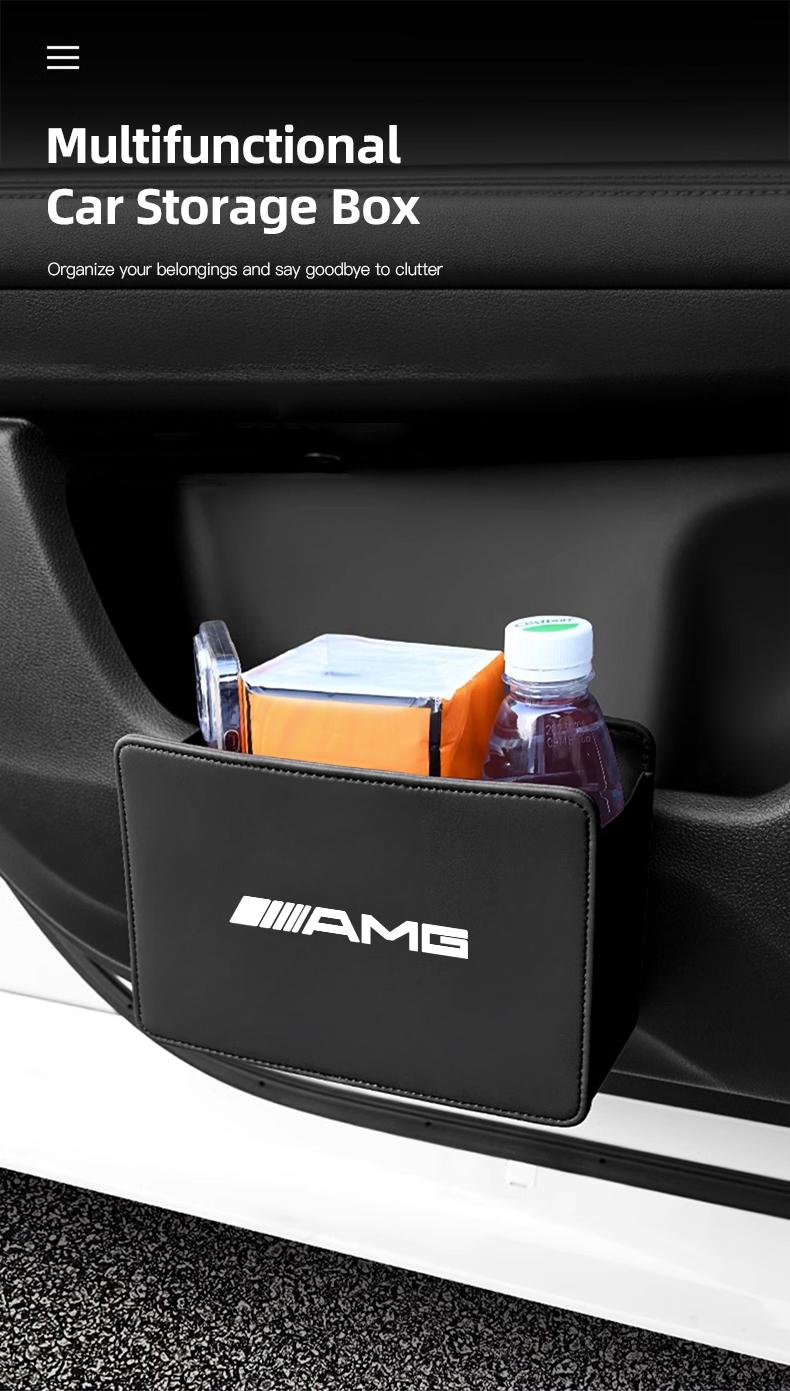 Car Leather Storage Box Foldable Auto Organizer Bag For Mercedes Benz AMG GLE GLS CLA CLE GLC CLS GLA W223 W213 W206 W464 W247 W167 W166 W222 W205 W204 W177 W246 W212 W221 W463