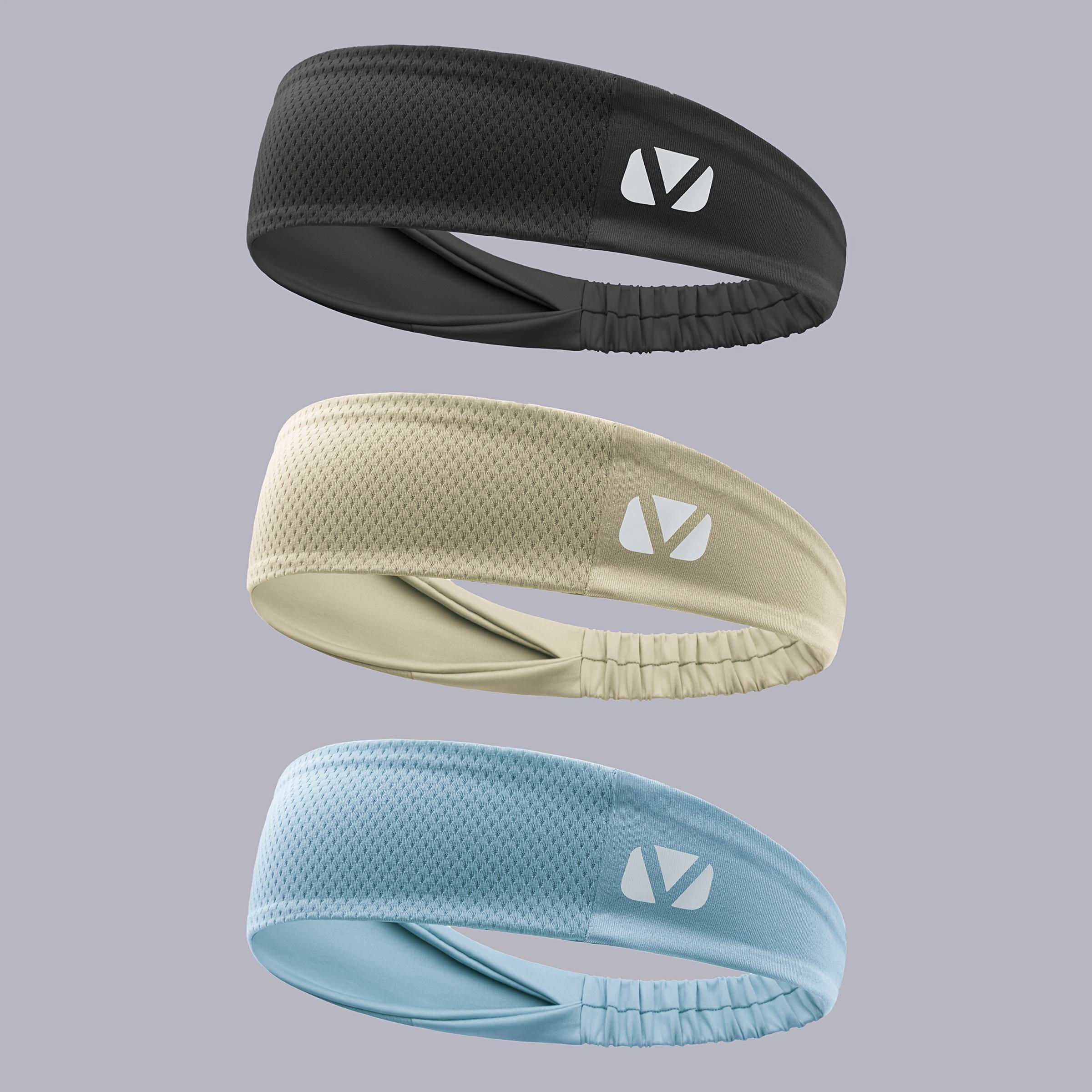 3-Pack Sports Sweatbands for Men and Women, Breathable and Non-Slip, Ideal for Running, Fitness, Yoga, Hiking, Stay Dry and Comfortable
