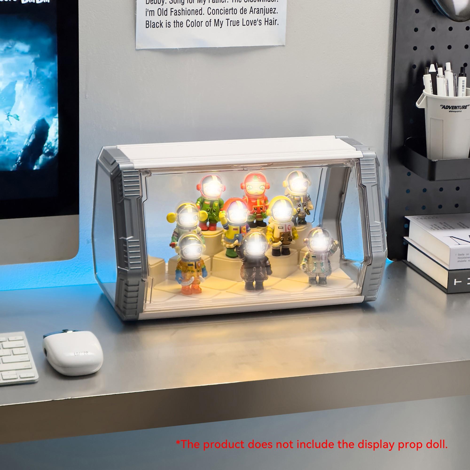 Space Pod Doll Display Case, Stackable DIY Building Blocks, Home Decor, Storage for Figurines and Plushies, Collectible Companion, Collectible Figures