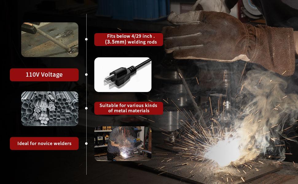 Puwu 110V 135A Rod Welder Digital Welder with Overheat Protection, Electrodes, Digital Screen, Quick Connectors, and Hot Start - Mini MMA Arc Welder Puwu 110V 135A Rod Welder Digital Welder with Overheat Protection, Electrodes, Digital Screen, Quick Connectors, and Hot Start - Mini MMA Arc Welder