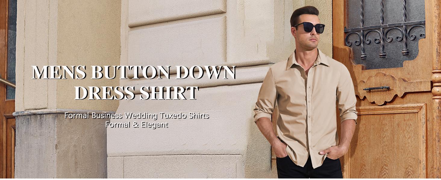 COOFANDY Mens Button Down Dress Shirt Long Sleeve Slim Fit Zip Up Formal Business Wedding Tuxedo Shirts COOFANDY Mens Button Down Dress Shirt Long Sleeve Slim Fit Zip Up Formal Business Wedding Tuxedo Shirts