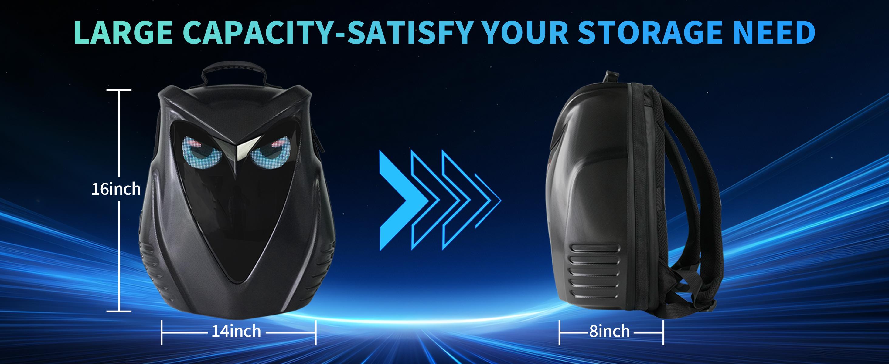 19" LED Motorcycle Backpack, Waterproof Hard Case Bag Animated Digital Laptop Backpack with ProgrammableMoving Eyes, DlY Backpack for Cycling,Perfect Gift Stylish Daypack backpack backpacks for women backpacks for men backpacks for school 19" LED Motorcycle Backpack, Waterproof Hard Case Bag Animated Digital Laptop Backpack with ProgrammableMoving Eyes, DlY Backpack for Cycling,Perfect Gift Stylish Daypack backpack backpacks for women backpacks for men backpacks for school