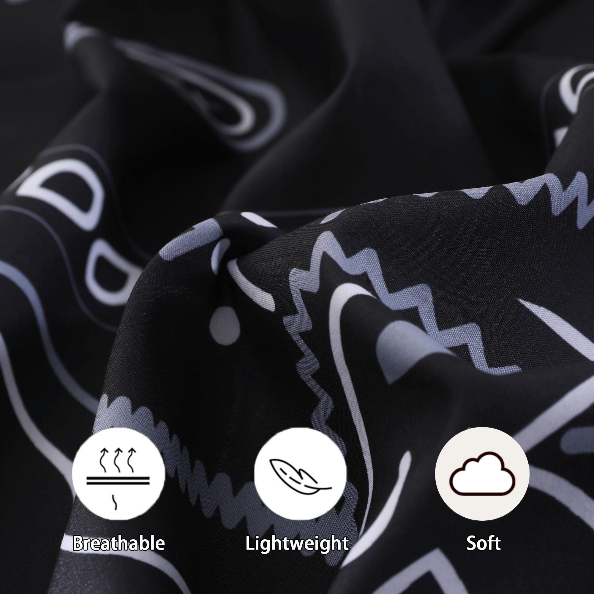 3pcs Black & White Paisley Print Bedding Set, Includes 1 Duvet Cover + 2 Pillowcases No Insert, Comfortable Sleep, Perfect Gift for Dorm Room, All Seasons