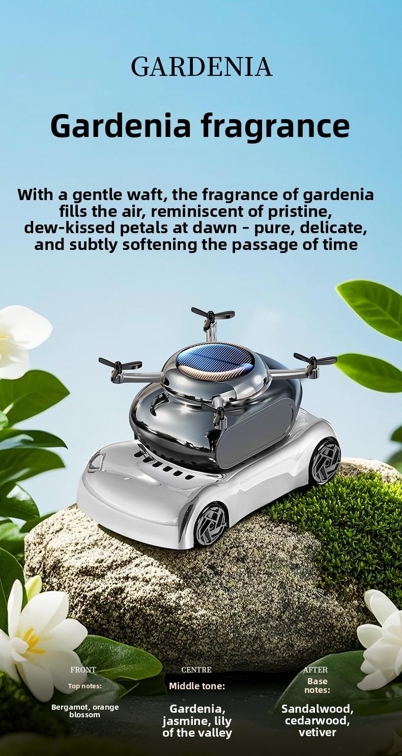 Floral Solar-Powered Vehicle Air Freshener - Blue-Ocean Golden-Osmanthus Fragrance Gels & Blocks Device, Quick-Refresh Home & Vehicle Interiors Accessory