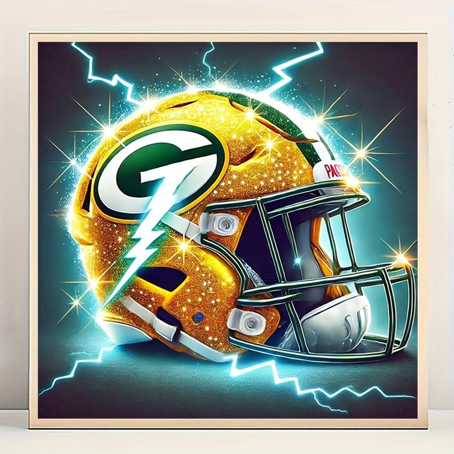 5D DIY Diamond Art Painting Helmet, 1 Set Lightning Helmet Design Diamond Art Painting Kit, DIY Decorative Art Picture for Beginner, Diamond Painting Kits