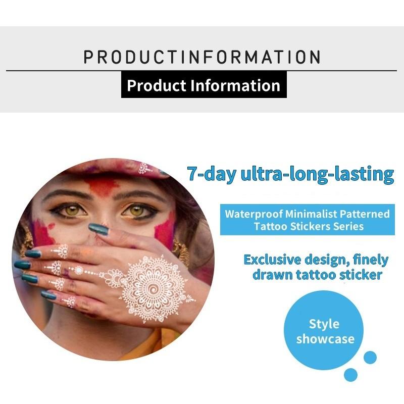 Lace Temporary Tattoo Stickers, Henna Style Hollow Design, Waterproof Non-Fading, Gentle Skin Friendly, Perfect for Weddings