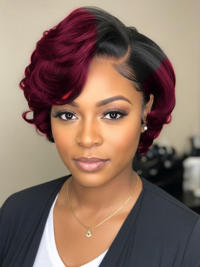 13x4 Lace Front Wigs Human Hair Pixie Cut Wig, Pre Plucked 8 Inch Short Body Wave Bob for Women, Glueless Curly Wig, Curly Short Wigs for Stylish Looks