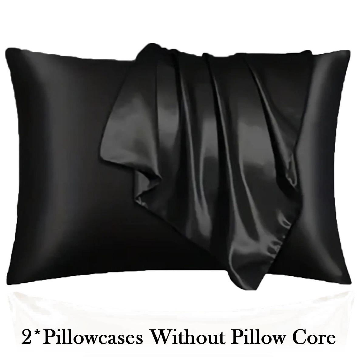 Luxury Satin Pillowcase 2-Piece Set, Solid Color, Soft and Breathable, Helps Protect Hair and Skin, Perfect for Home Decoration.