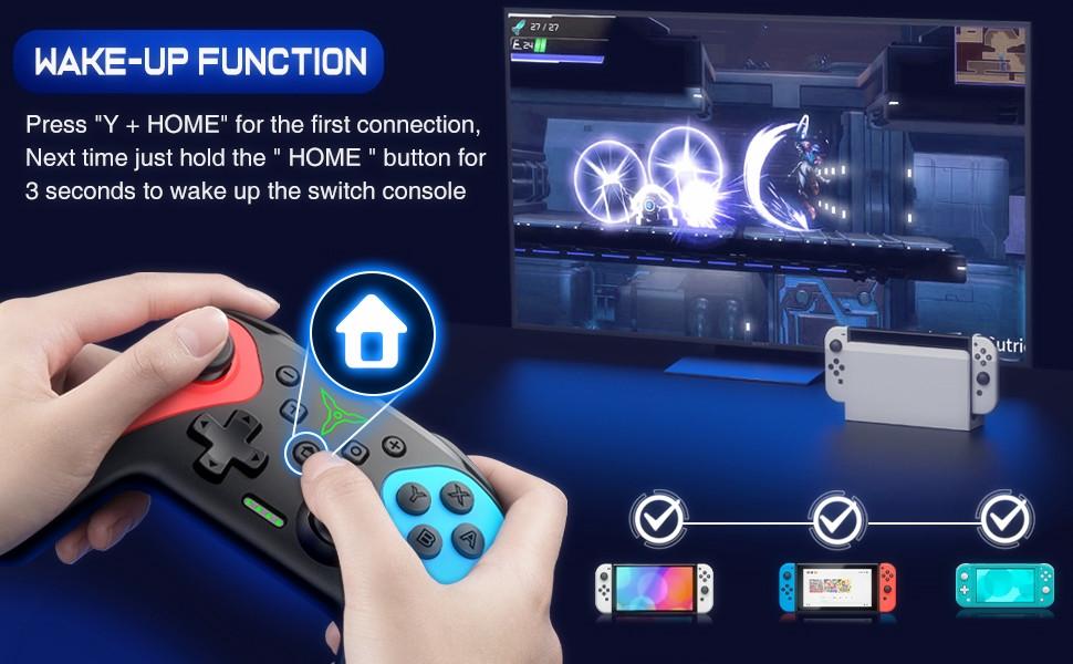 Switch Controller for Nintendo Switch/Lite/OLED Controller , Wireless Switch Controller with a Mouse Touch Feeling on Back Buttons, Switch Pro Controller with Programmable, Wake-up,Turbo Function