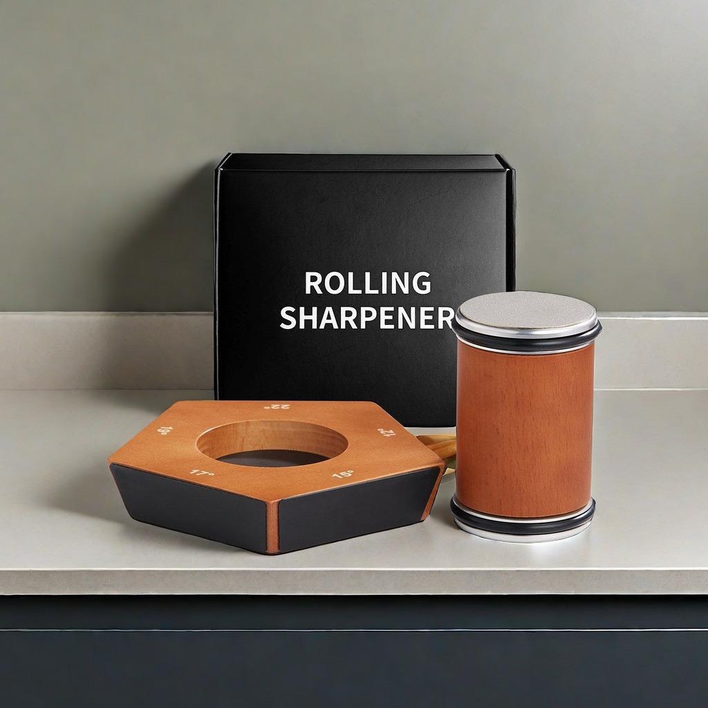 Rolling Knife Sharpener, Professional Rolling Knife Sharpener Kit with 5 Magnetic Angle Offer 12/15/18/20/22° for Kitchen Knives