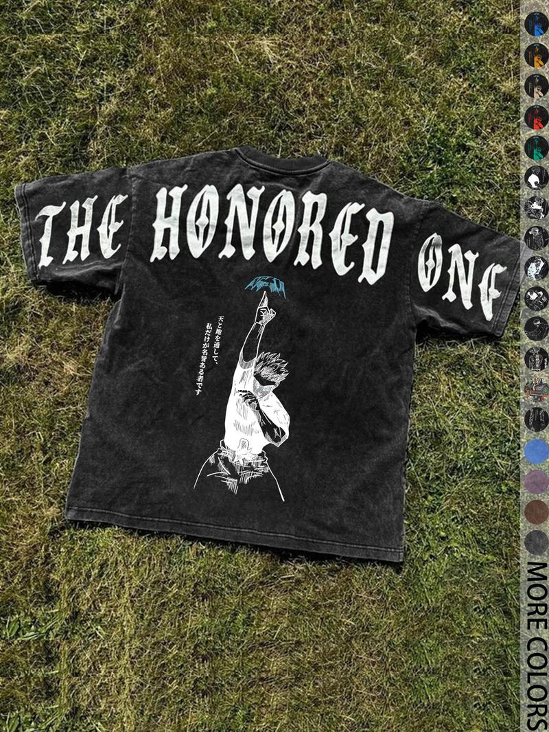 Unisex's Anime Character Print Round Neck Graphic Tee, Regular Fit Casual Street Short Sleeve T-Shirt for Daily Wear, Unisex Top for All Seasons, Man