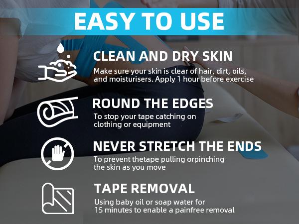 OK TAPE Precut Kinesiology Tape, 2 Rolls 40 Strips, Original Cotton Latex-Free, 2 in x 16.4 ft Waterproof Athletic Sports Tape for Knee Pain, Injuries & Sprains Back Taping