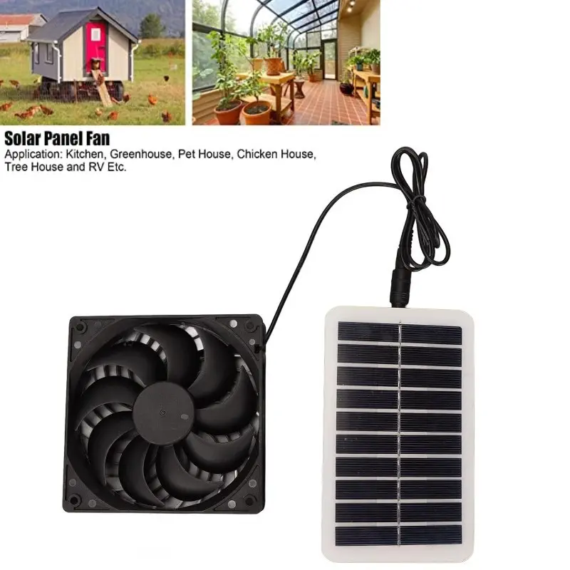 Efficient Solar Powered Exhaust Fan, Portable Solar Panel Air Extractor Ventilation Fan, Durable Solar Cooling Device, Perfect for Chicken Coops, Greenhouses, Sheds, Pet Houses, Rv, Reliable Outdoor Solar Ventilation Equipment for Multiple Scenarios