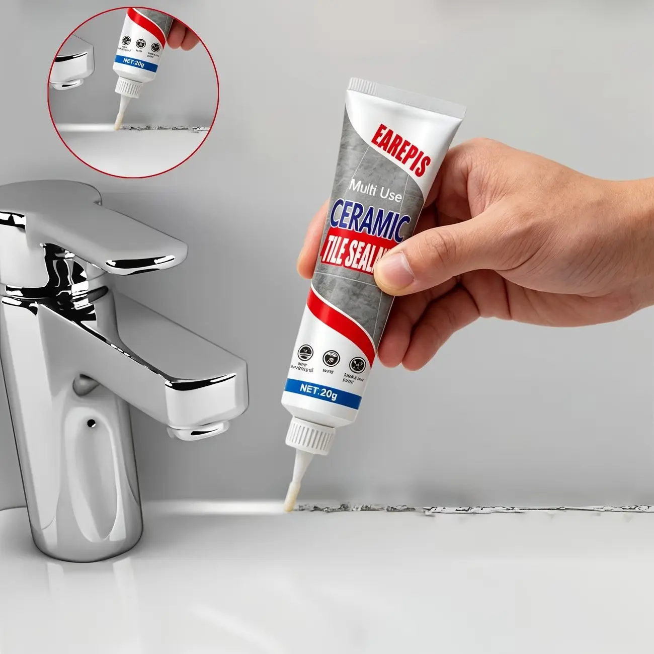 Tile Grout Renewal Sealant, Effective Stain Coverage, Easy Application, Tile Safe, Ideal for Toilet, Floor Tiles, Sink Gaps