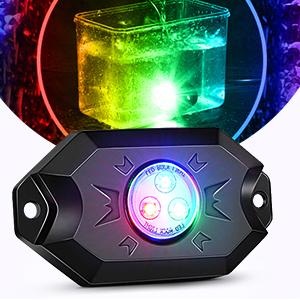 Nilight RGB LED Rock Kit for ATV, UTV, RZR, SUV - 4 Underglow Multicolor Neon with Bluetooth App Control, Fading Music Mode, and Offroad Features Car Accessories Vehicle Automotive  dealsforyoudays
