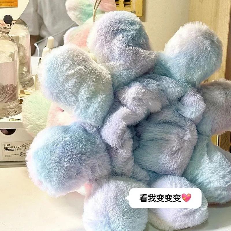 Stuffed Animal 20-50cm Fluffy Flip Plush Toy Colorful Rabbit Octopus Double Face Reversed Cosplay Plushie Peluche Cuddly Gifts