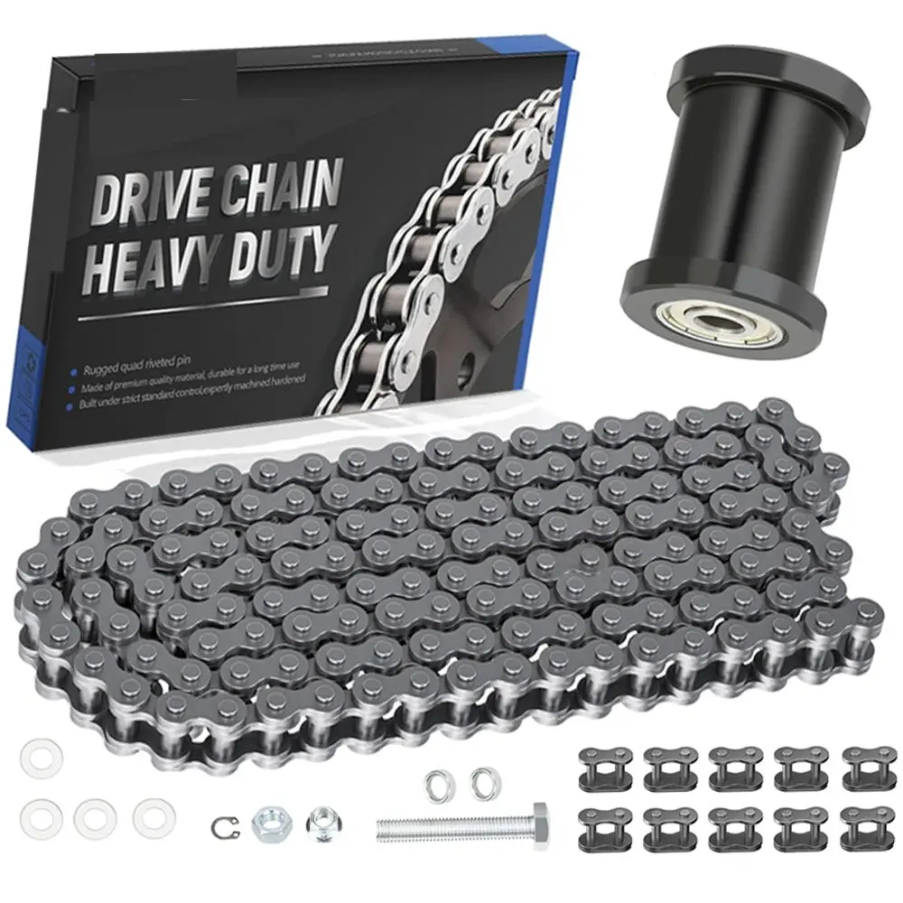 Mini Bike 35 Chain 140 Links with Chain Tensioner Compatible with Colema* CT100U CC100X Motovox MBX10 MBX11 Baja Doodle Bug DB30 Predator 79cc 97cc 100cc Mega Moto MM-B80 105cc Powersports MinibikeParts
