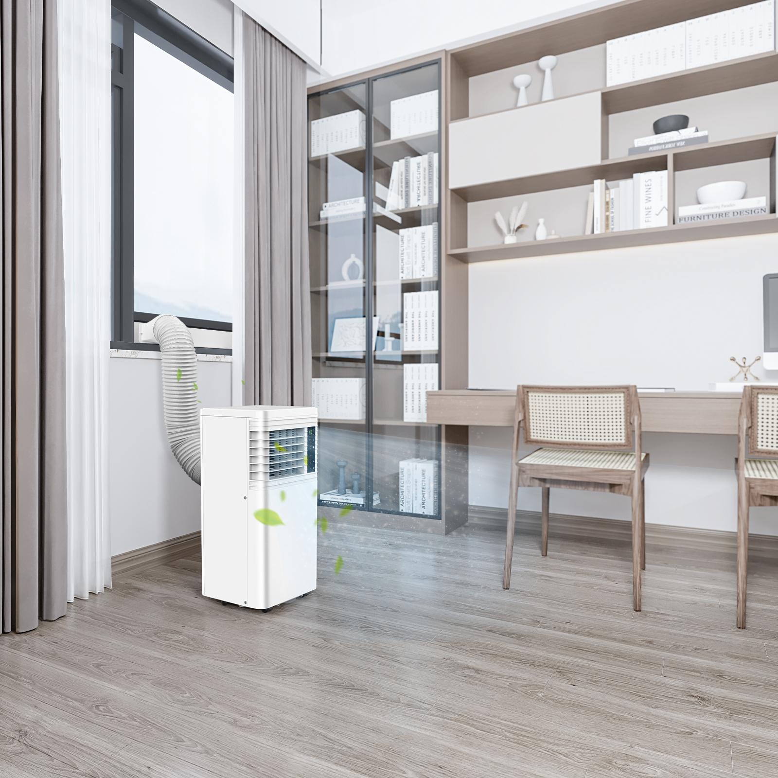 COWSAR 8,000 BTU Portable Air Conditioners Cool Up to 350 Sq.Ft, 4 Modes Portable AC with Remote Control, LED Display, 24Hrs Timer, Installation Kits for Home/Office/Dorms, White