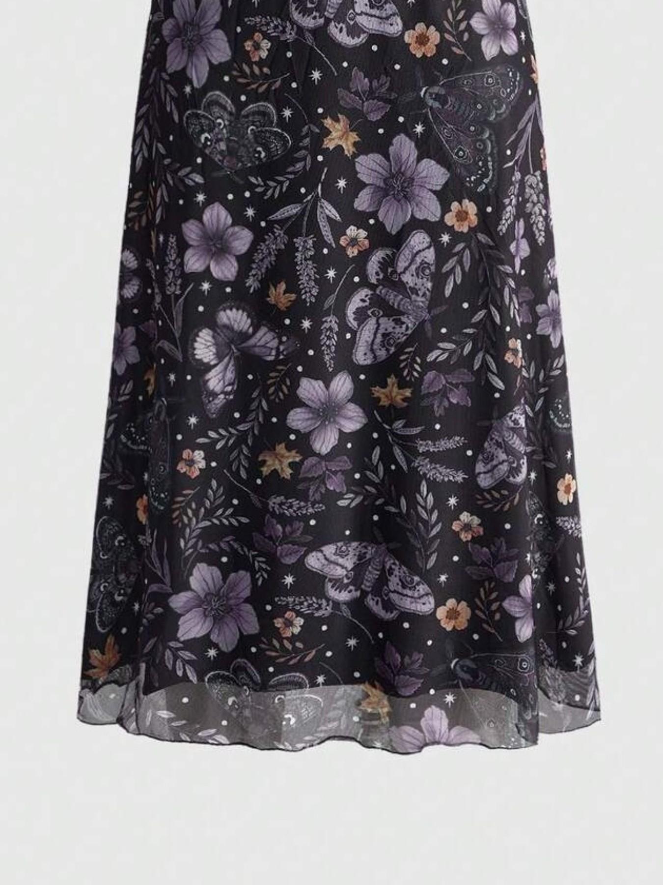 Women's Gothic Bat Moth Butterfly Spider Skull Moon Pumpkin Print A-Line Punk Mini Skirt, Womenswear Autumn Winter Natural Style Party Dress Fit