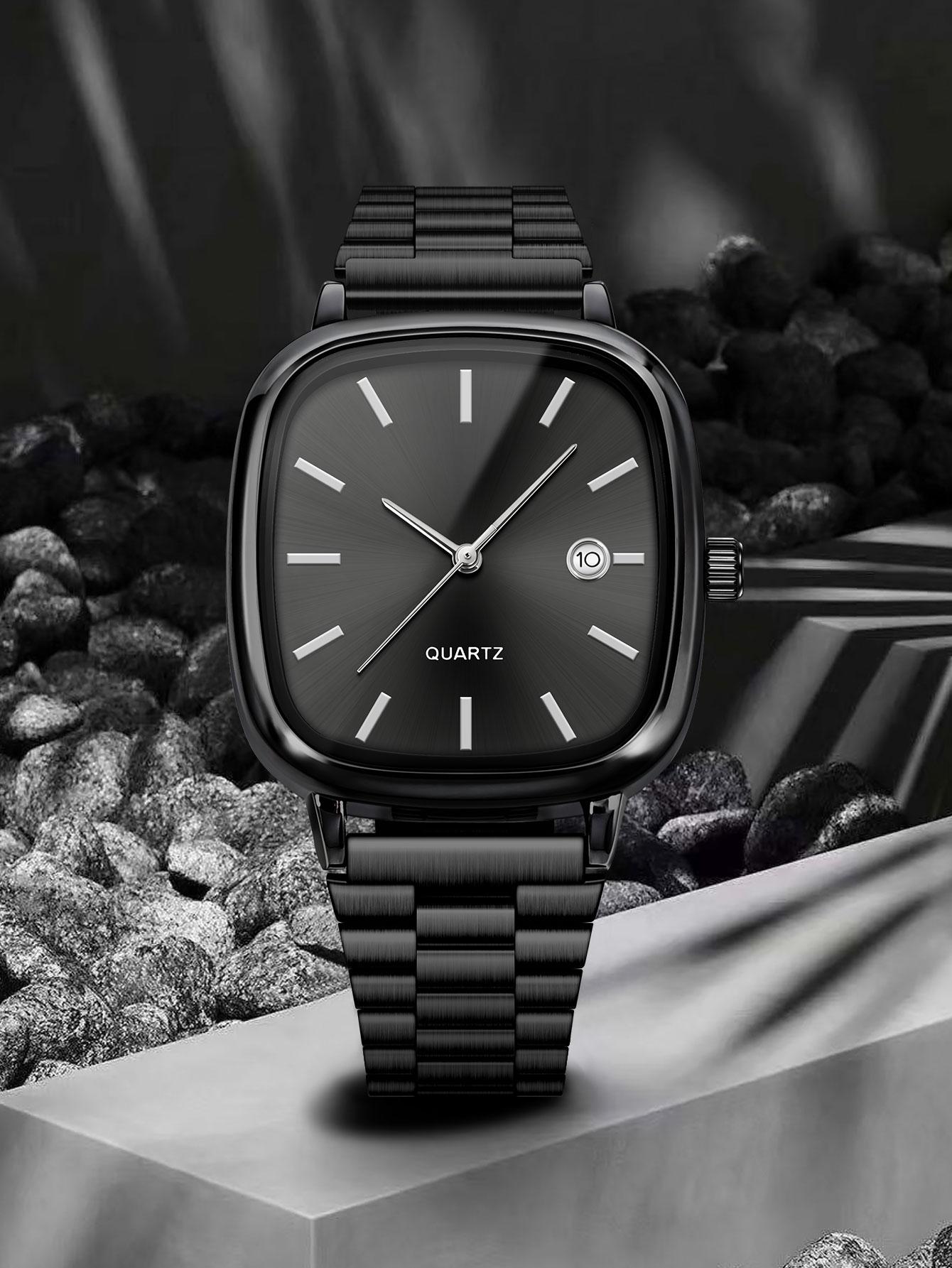 Men's Fashion Quartz Watch, Edgy Elite Design, Perfect for Business & Casual Wear, Minimalist Style, Ideal Premium Gift