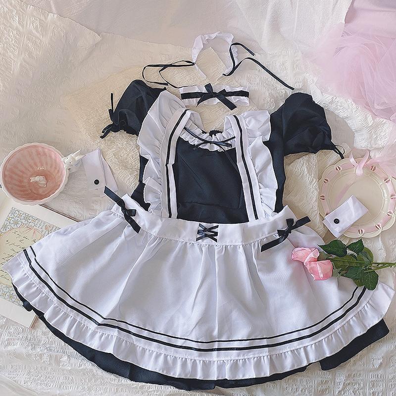 Japanese Maid Cos Uniform Lovely Girl Student Lolita Dress Sweet Style Cute Cat Cafe Princess Dresses Harajuku Kawaii Lingerie Japanese Maid Cos Uniform Lovely Girl Student Lolita Dress Sweet Style Cute Cat Cafe Princess Dresses Harajuku Kawaii Lingerie