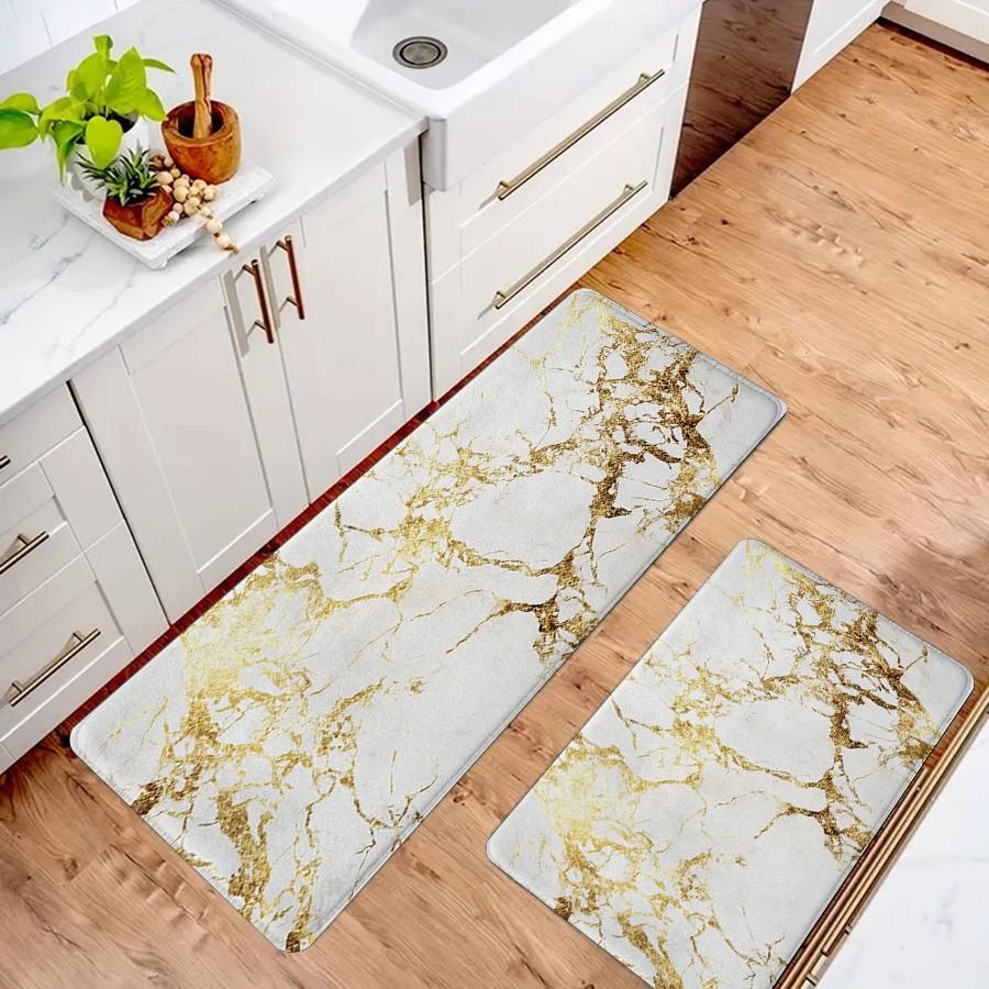 [Popular Choice]1 piece, bathroom decoration, bathroom floor mat, bathroom anti-slip mat, kitchen floor mat, bathroom set, home decoration, marble floor mat, luxurious and simple theme decoration.