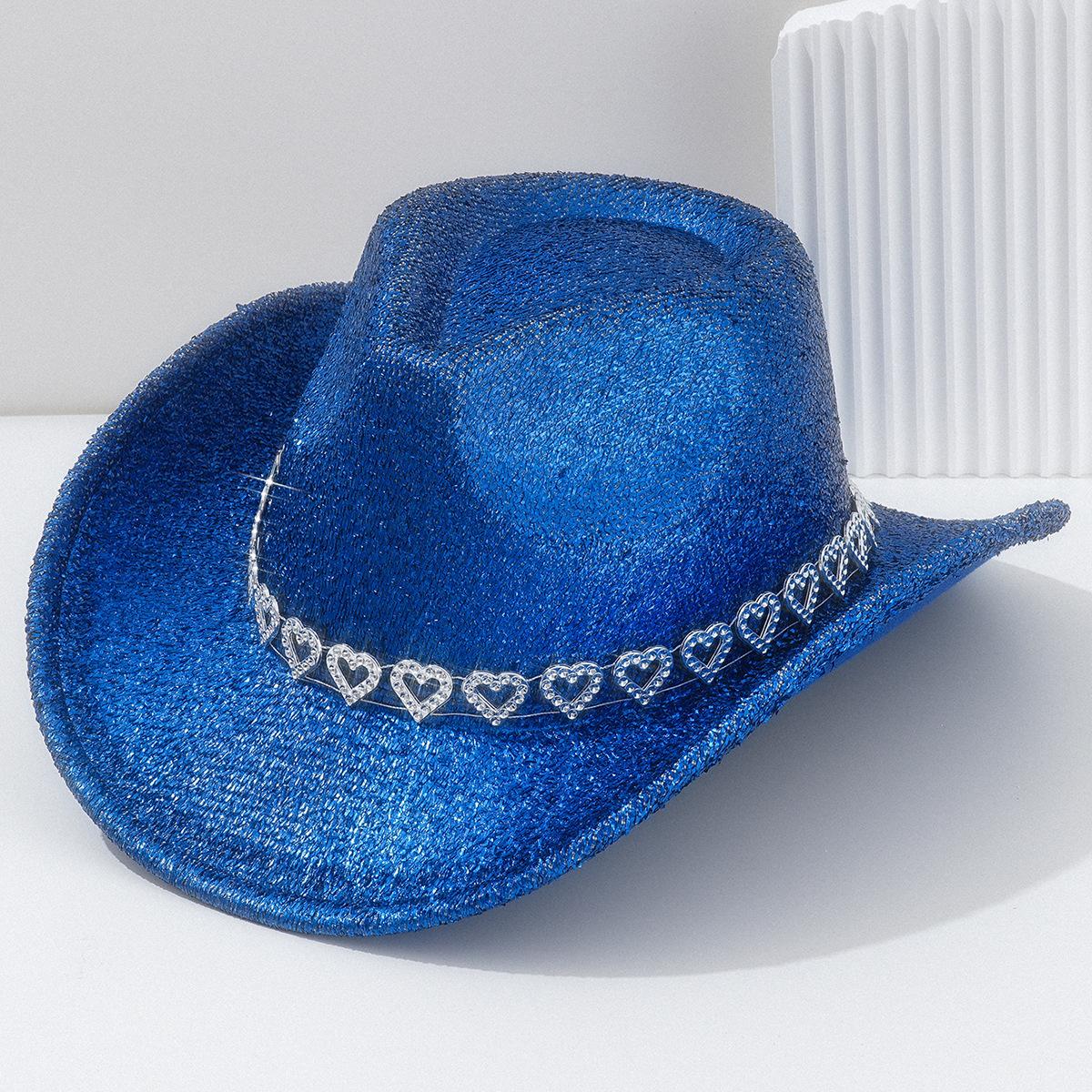 Y2K Sweet Cool Spice Girl Wind Pink Glitter Love Rhinestone Cowboy Hat Music Festival Birthday Party Concave Styling ArtifactSpeedy Smarts