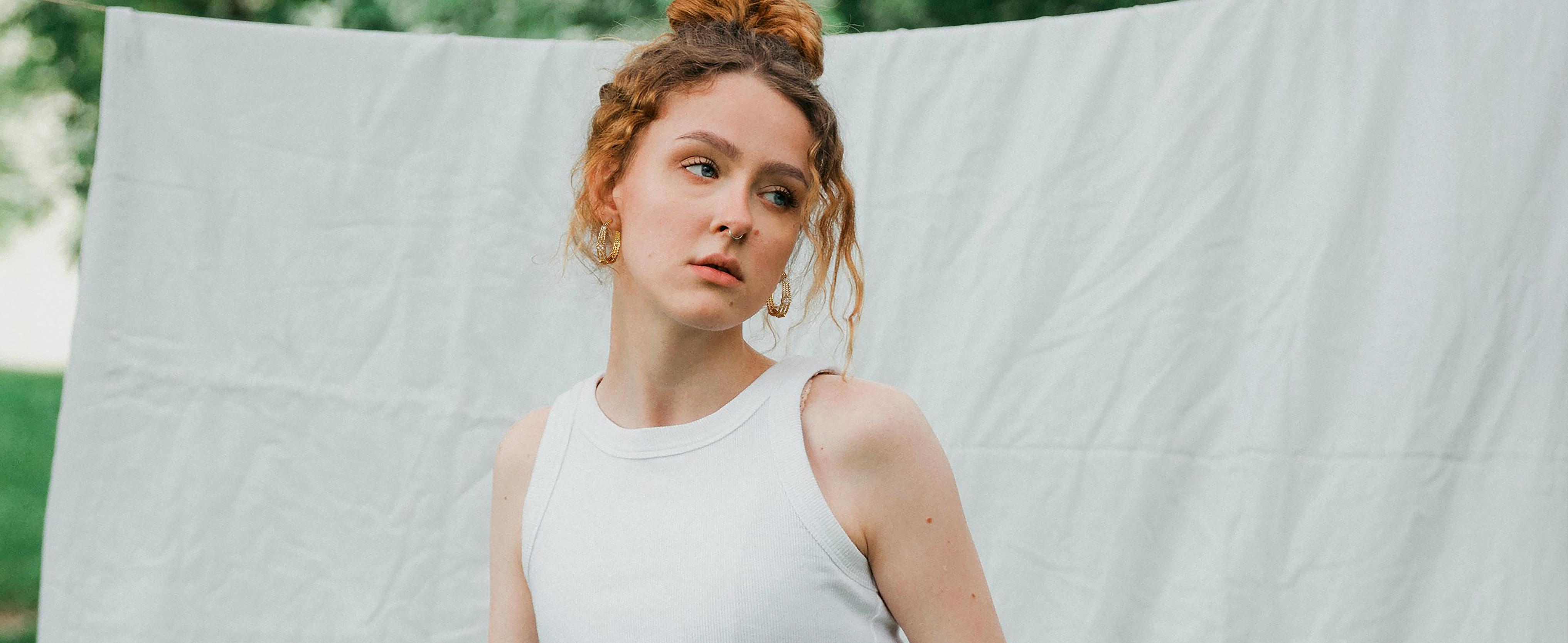 925 Sterling Silver Post Chunky Gold Hoops, CZ Gold Plated Hypoallergenic Stud Earrings for Women Trendy