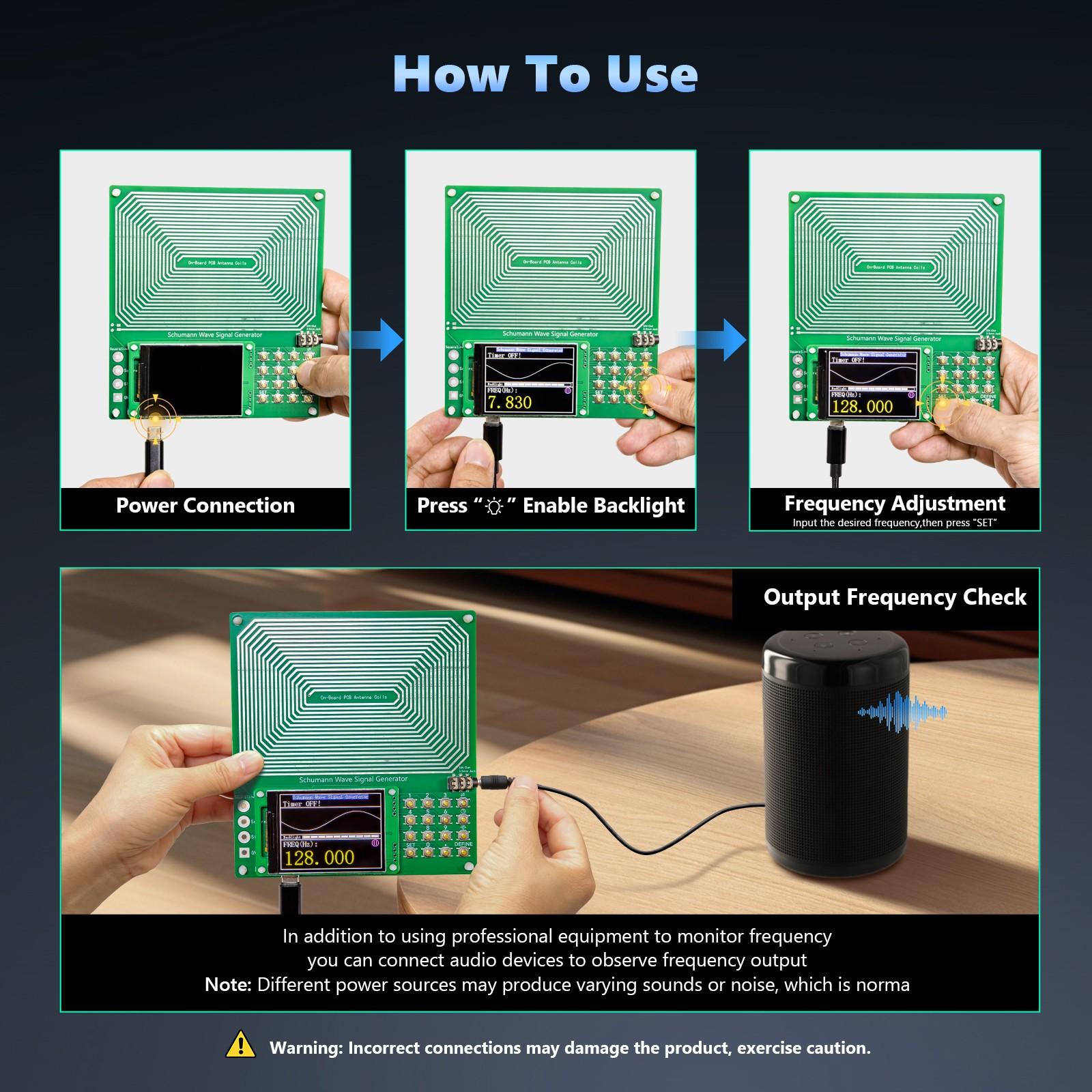 7.83hz Schumann Resonator, Adjustable 0.001hz-200khz Crystal Oscillator, Anti-Interference, Sleep Aid, Office Efficiency, Inspiration Boost