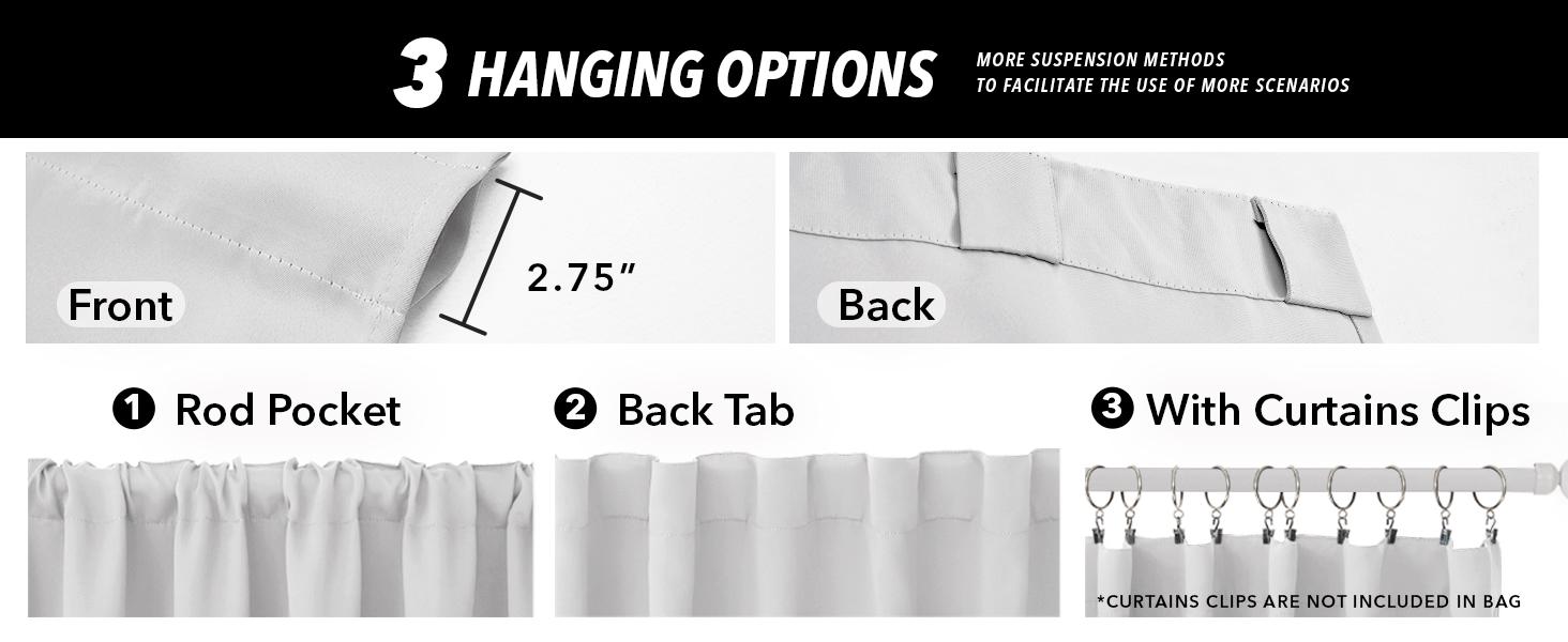 2 Panels Solid Color Curtains(3 Hanging Styles, 42 Inch Width) – Modern Blackout Drapes, Christmas Decor, Home Decoration for Living Room, Bedroom, Summer Home, Christmas Gifts & Decorations