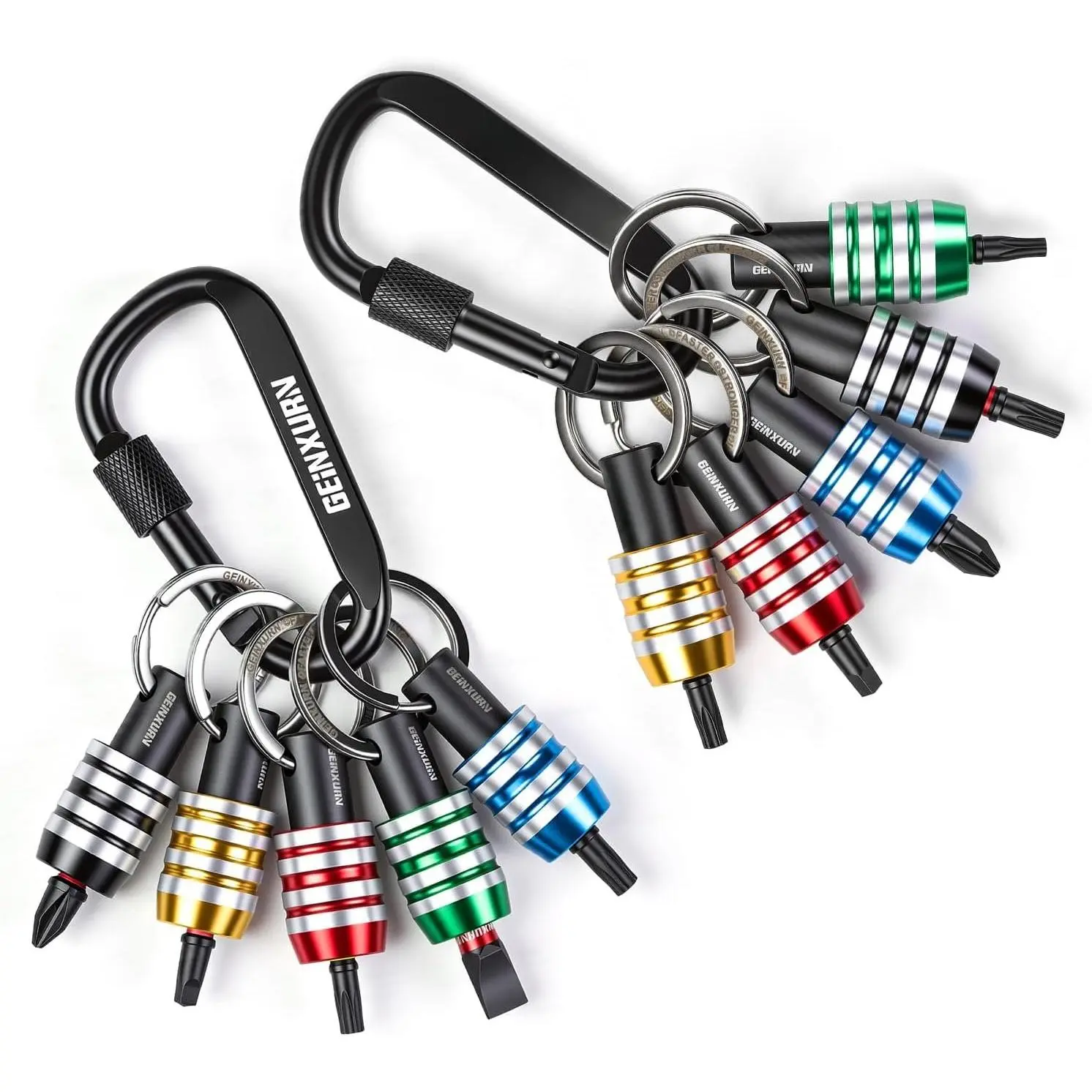 20 count Bit Holder Key Chain, 1/4" Hex Shank  Handed Quick Change&Release Extension Bit Organizer with 1”  Bit for DIY & Outdoor Work