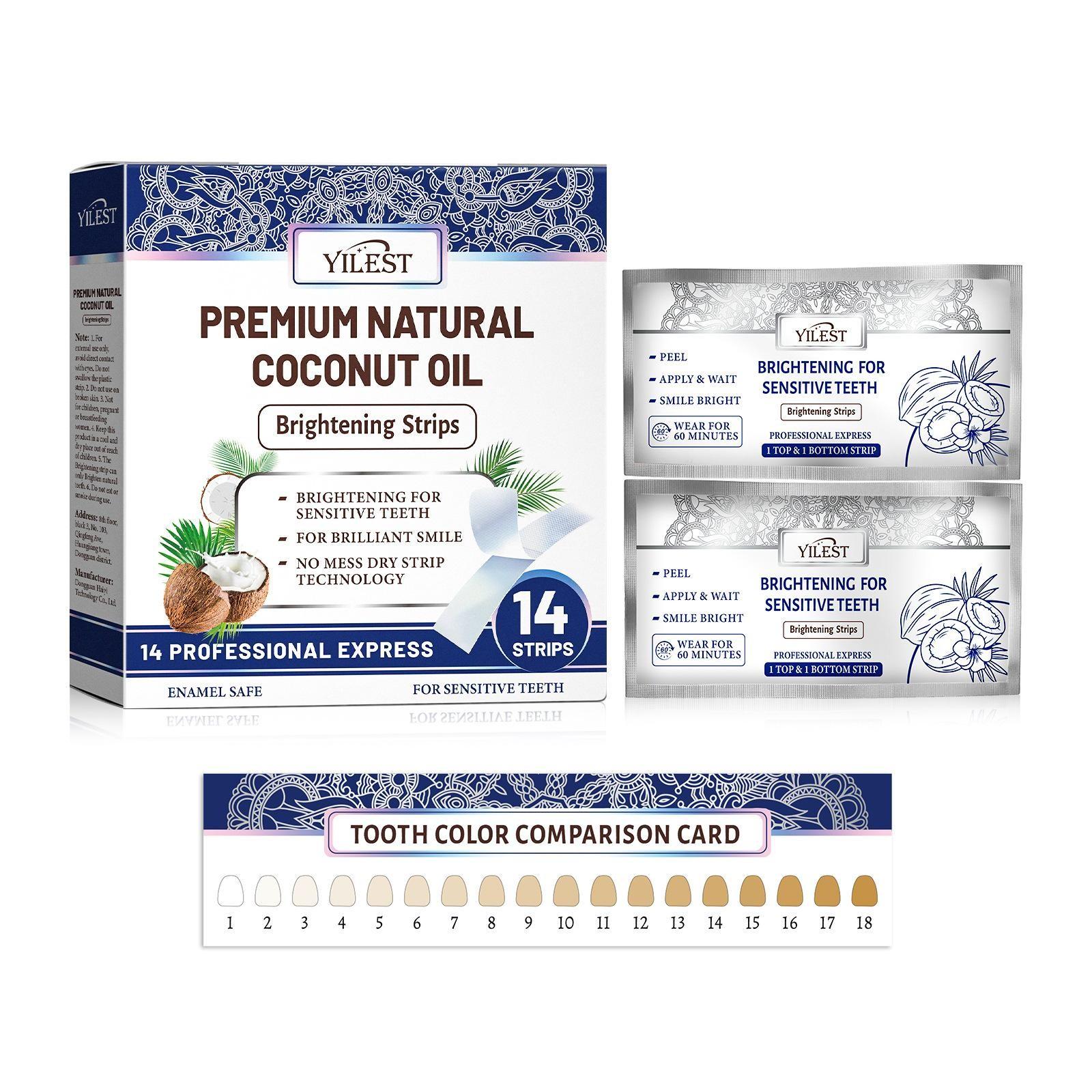 Coconut Mint Teeth Stickers, Brighten Teeth Deep Cleaning, Fresh Breath Long Lasting, Thin Fit No Acid, Portable Oral Care, 1 Box/3 Boxes